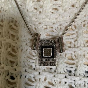 925 STERLING SILVER MARCASITE EARRING NECKLACE SET